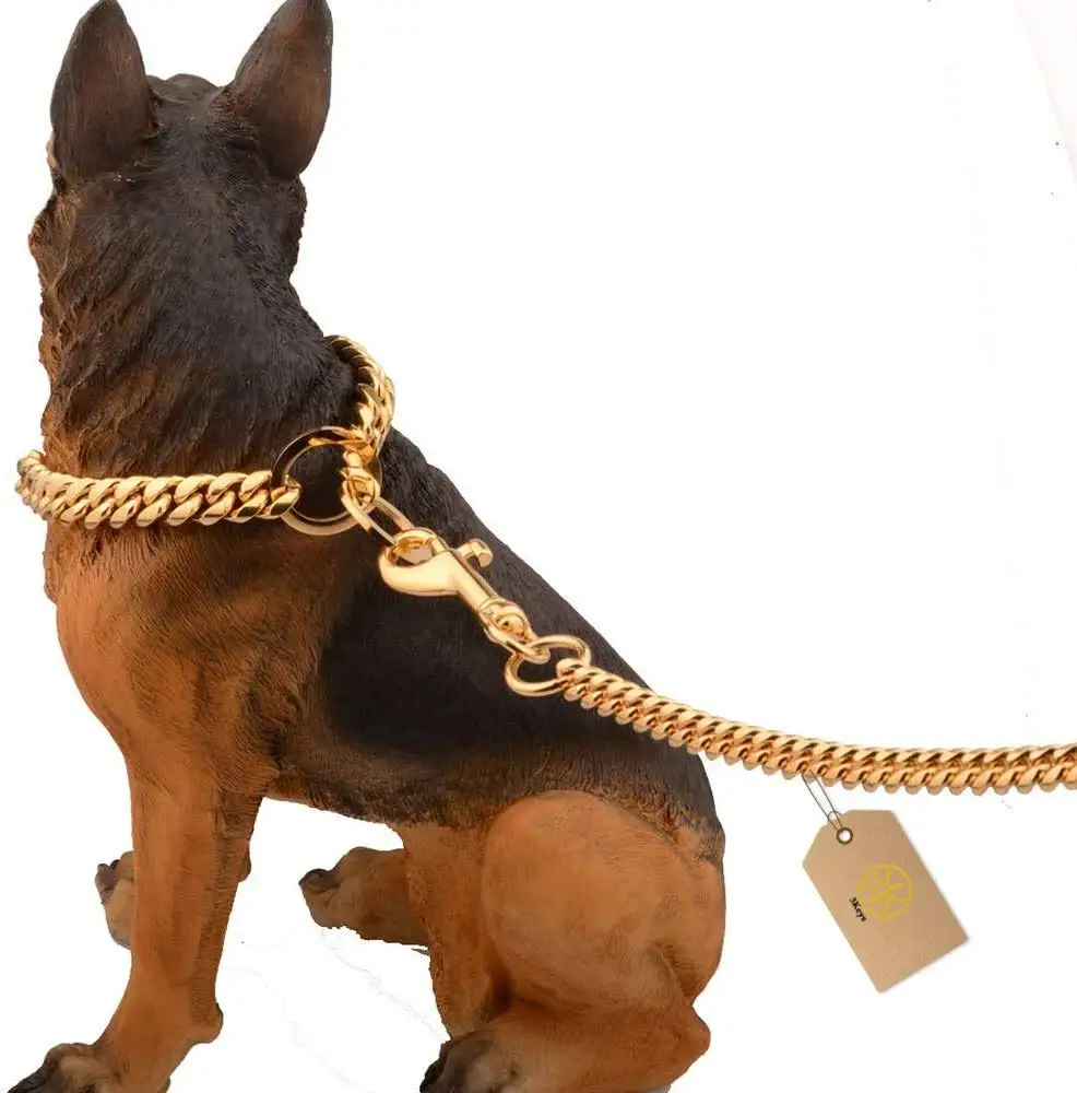 Custom Wholesale Dog Collar Luxury Stainless Steel Hook Chain Leather Dog Leash With Chain, Silver/ gold
Custom Wholesale Dog Collar Luxury Stainless Steel Hook Chain Leather Dog Leash With Chain, Silver/ gold