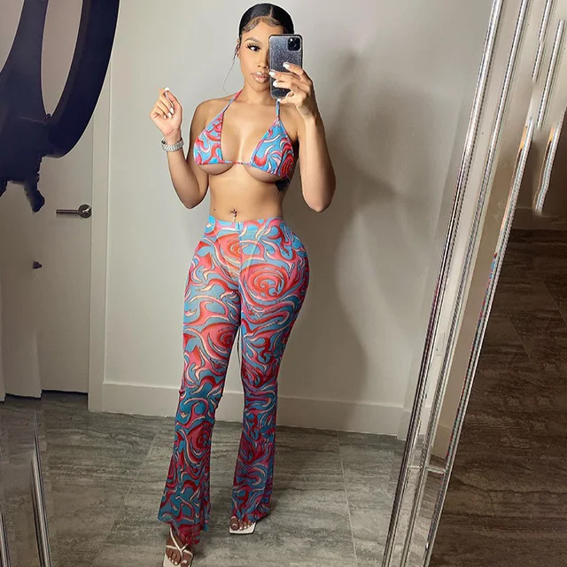2021 Gauze Print Tie Wrap Halter Bikini Women Sexy Three Piece Bra And Panties Set Swimwear Women's Swimsuit Beach wear, Purple,blue/red,yellow/red
2021 Gauze Print Tie Wrap Halter Bikini Women Sexy Three Piece Bra And Panties Set Swimwear Women's Swimsuit Beach wear, Purple,blue/red,yellow/red