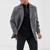 New design autumn fashion men light gray double breasted winter trench wool coat