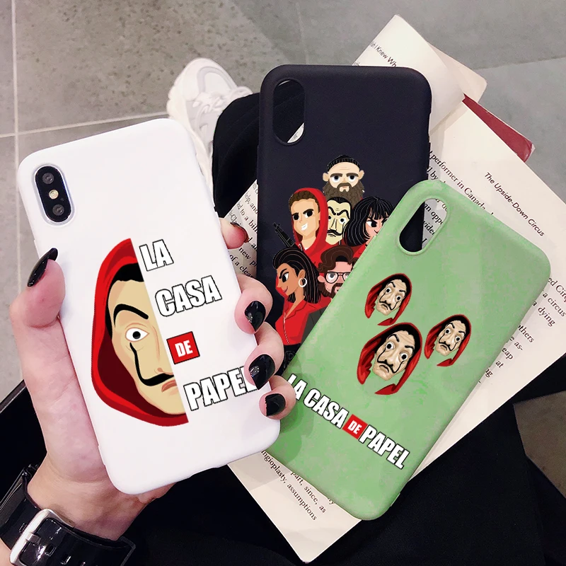 LA CASA DE PAPEL Phone Case for iPhone 12 11 Pro XR X Xs Max 8 7 SE 2018 Frosted Silicone Case Soft Back Cover Mobile Phone Bags, 6 colors
LA CASA DE PAPEL Phone Case for iPhone 12 11 Pro XR X Xs Max 8 7 SE 2018 Frosted Silicone Case Soft Back Cover Mobile Phone Bags, 6 colors