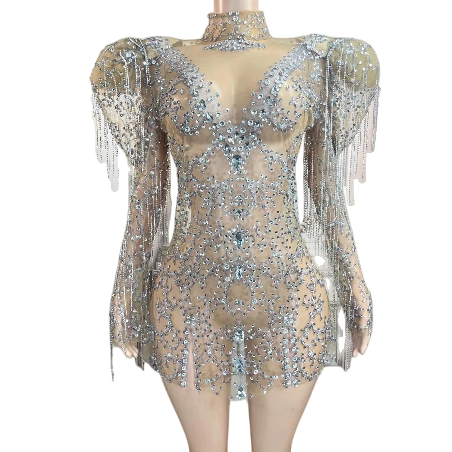 Wholesale Sexy See Through Puff Sleeve Crystal Fringes Princess Wedding Birthday Party Mini Dress Women Prom Gown Club Dress
Wholesale Sexy See Through Puff Sleeve Crystal Fringes Princess Wedding Birthday Party Mini Dress Women Prom Gown Club Dress