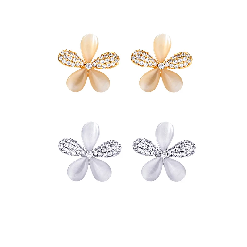 90017 Real Gold Jewelry 18K Designer Luxury Hypoallergenic Cubic Zircon Opal Flower Stud Wedding Earrings And Bridal Earrings
90017 Real Gold Jewelry 18K Designer Luxury Hypoallergenic Cubic Zircon Opal Flower Stud Wedding Earrings And Bridal Earrings