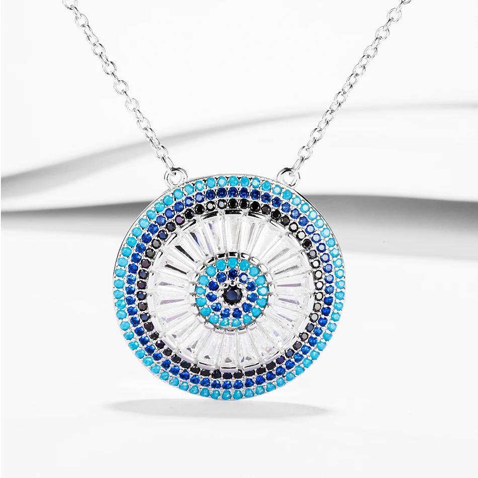 Luxury 100% 925 Sterling Silver Necklace With Crystal Blue Eye Pendants Necklaces For Women Fashion Jewelry
Luxury 100% 925 Sterling Silver Necklace With Crystal Blue Eye Pendants Necklaces For Women Fashion Jewelry