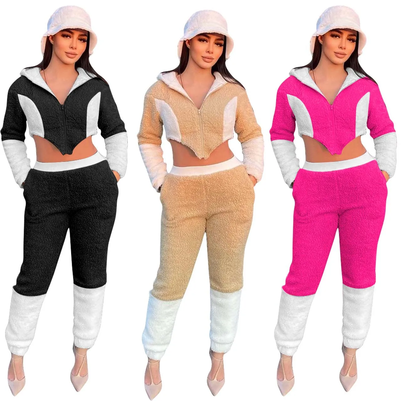 FE192 2021 sweatpants crop top hoodie set velour winter women outfits sweater two piece pants set, Picture color
FE192 2021 sweatpants crop top hoodie set velour winter women outfits sweater two piece pants set, Picture color