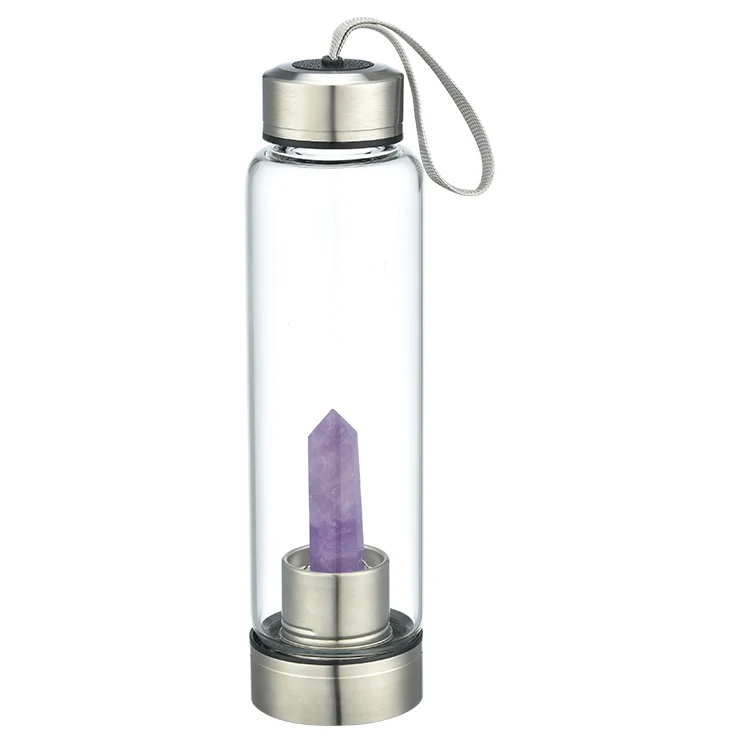 Custom printed high quality natural crystal quartz stones drinking bottle glass water bottle with string
Custom printed high quality natural crystal quartz stones drinking bottle glass water bottle with string