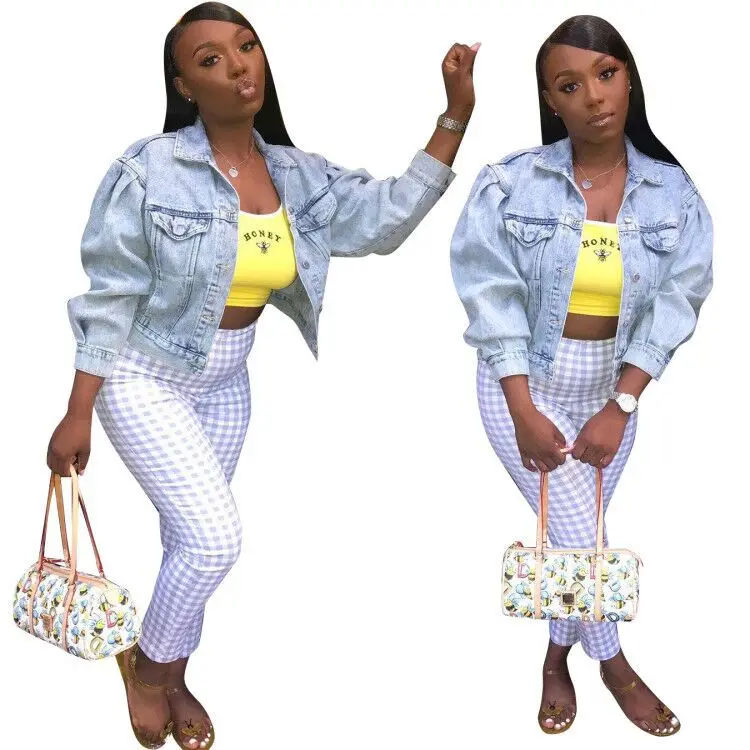 Fashion casual pocket women short Jacket single breasted lapel light blue ladies denim top
Fashion casual pocket women short Jacket single breasted lapel light blue ladies denim top