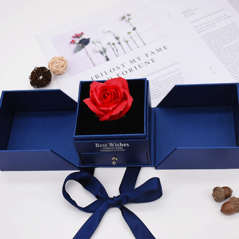 Paper Drawer Box Jewelry Box Packaging Double Flowers Folding Box With Ribbon, Customized color
Paper Drawer Box Jewelry Box Packaging Double Flowers Folding Box With Ribbon, Customized color