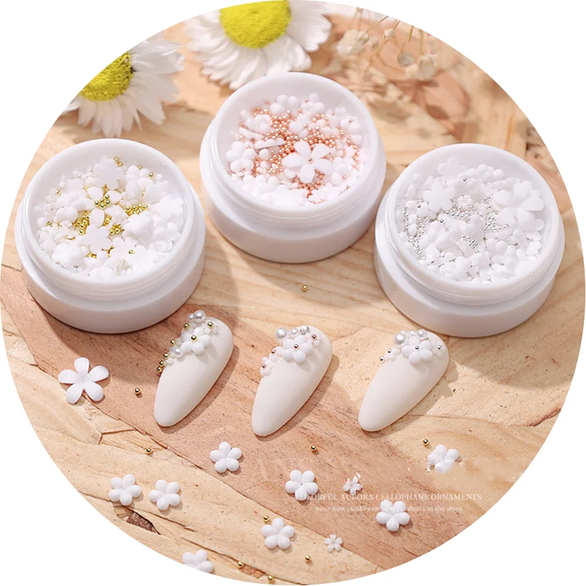 RTS New Design White Resin Stereoscopic Nail Decoration Five Disc Floret Nail Accessories for Nail Beauty
RTS New Design White Resin Stereoscopic Nail Decoration Five Disc Floret Nail Accessories for Nail Beauty