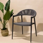 Hot Sale Cast Iron Aluminium Olive White Plastic Rattan Mesh Outdoor Garden Chairs