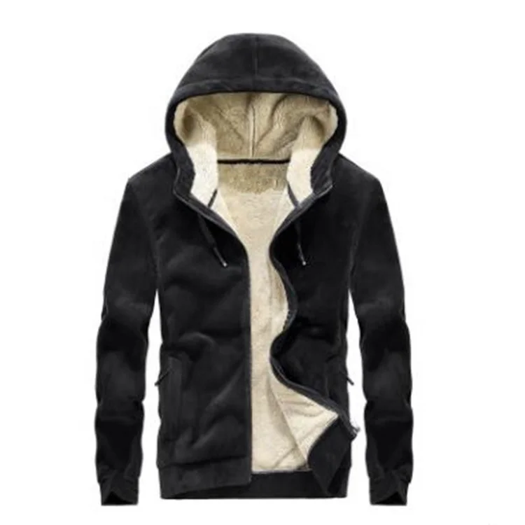

Ready To Ship Mens Winter Fleece Hooded Sherpa Warm Jacket For Men Winter