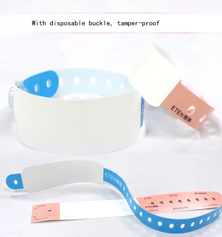 Hospital Disposable Medical Wristbands Thermal Transfer Printing