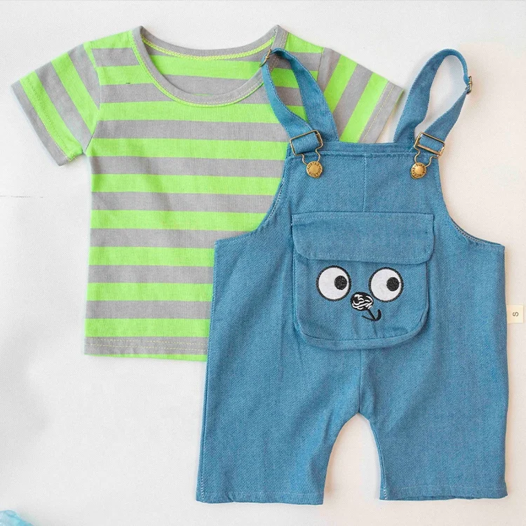 Korean new boy clothing sets summer short sleeved baby sport overall pants sets
Korean new boy clothing sets summer short sleeved baby sport overall pants sets