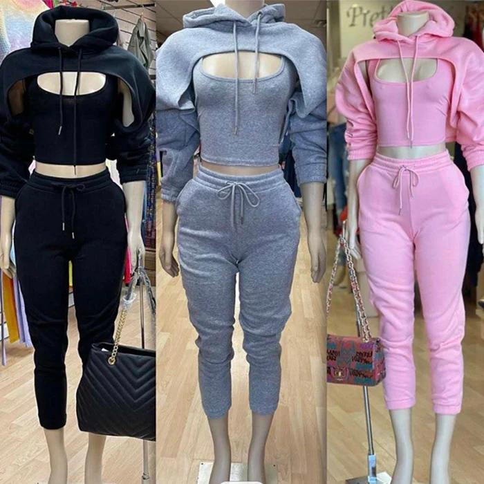 S8193-ropa de mujer 2021 3 piece suit designs sweatpants and hoodie set women tracksuits, Picture
S8193-ropa de mujer 2021 3 piece suit designs sweatpants and hoodie set women tracksuits, Picture
