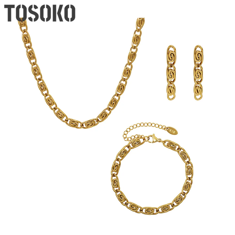 Stainless Steel Jewelry Curly Chain Necklace Women Hip Hop Chain Ear Stud Bracelet Necklace Set BSP1082
Stainless Steel Jewelry Curly Chain Necklace Women Hip Hop Chain Ear Stud Bracelet Necklace Set BSP1082