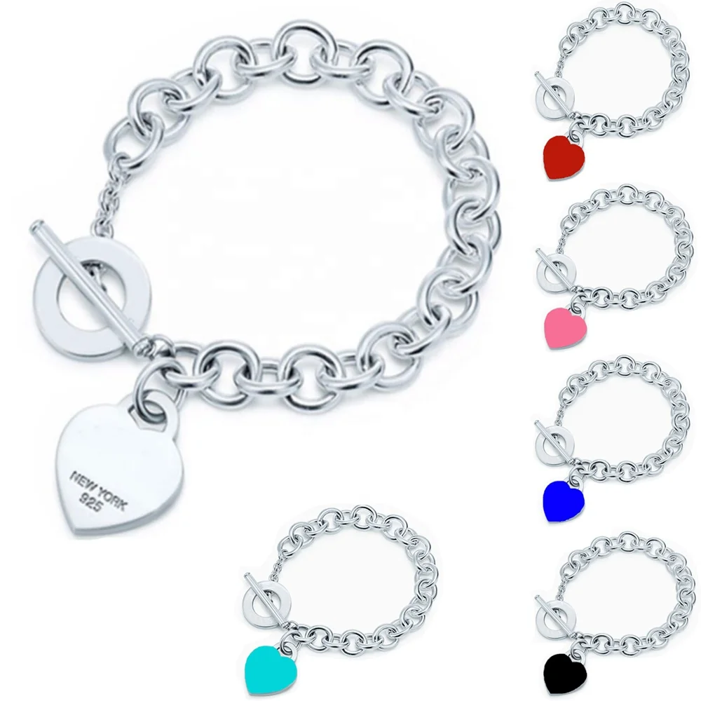 New Bracelets Bangles 925 sterling silver Bracelet for Women TF Style heart toggle Charm bracelets for couple love Logo Bracelet
New Bracelets Bangles 925 sterling silver Bracelet for Women TF Style heart toggle Charm bracelets for couple love Logo Bracelet