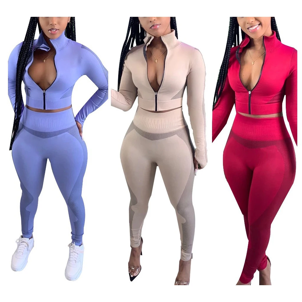 FS1850D Female Long Sleeve Crop Top Outfit Tracksuits Two Piece sets Sportswear Jogging Suits
FS1850D Female Long Sleeve Crop Top Outfit Tracksuits Two Piece sets Sportswear Jogging Suits