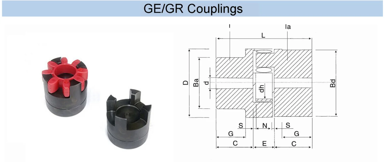 中国供应商优质钢发黑ge/gr联轴器ge19 ge24 ge28 ge38 ge42 ge48 g