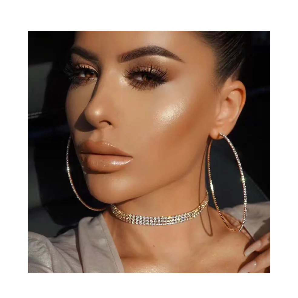 Personality Super Crystal Big Circles Hoop Earrings Fashion Gold Silver Color Jewelry Big Round Circle Earring, Picture shows
Personality Super Crystal Big Circles Hoop Earrings Fashion Gold Silver Color Jewelry Big Round Circle Earring, Picture shows