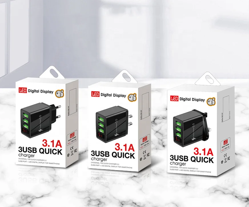 5v3.1a digital display charger 3usb digital display fast charger smart phone wall charging head cross border popular
5v3.1a digital display charger 3usb digital display fast charger smart phone wall charging head cross border popular