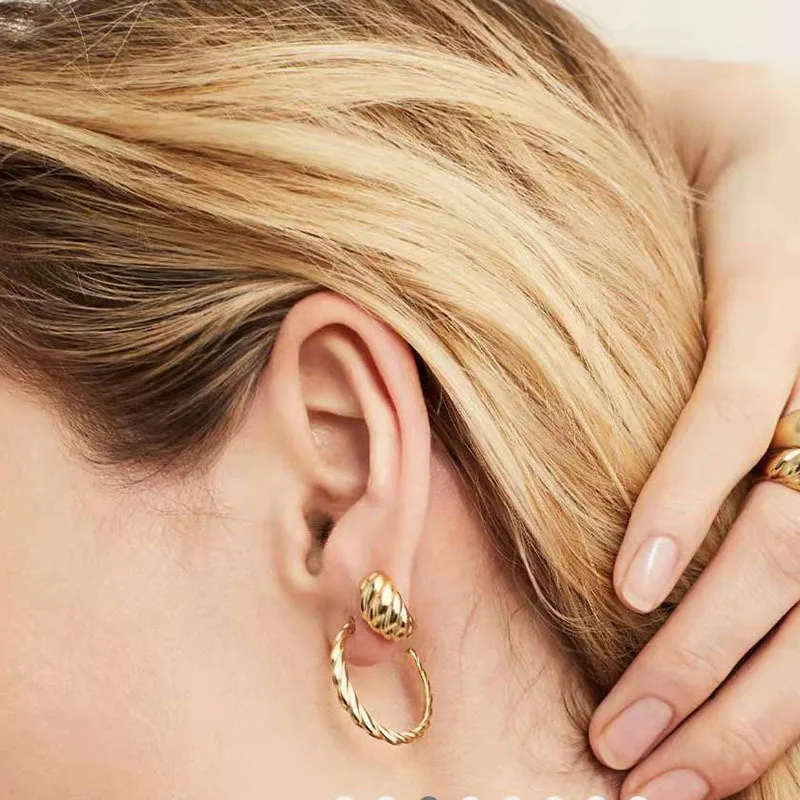 Fashion Stainless Steel Jewelry 18k Gold Plated C-shape Twisted Advanced Designer's Earrings
Fashion Stainless Steel Jewelry 18k Gold Plated C-shape Twisted Advanced Designer's Earrings