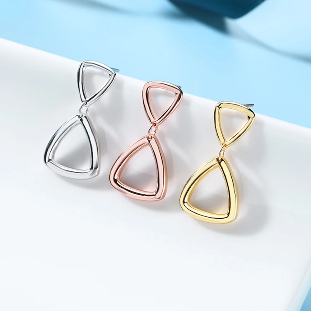 925 Sterling Silver Jewelry Triangle Hanging Drop Earrings Geometric Plain Dangle Earring For Women Lady Party
925 Sterling Silver Jewelry Triangle Hanging Drop Earrings Geometric Plain Dangle Earring For Women Lady Party