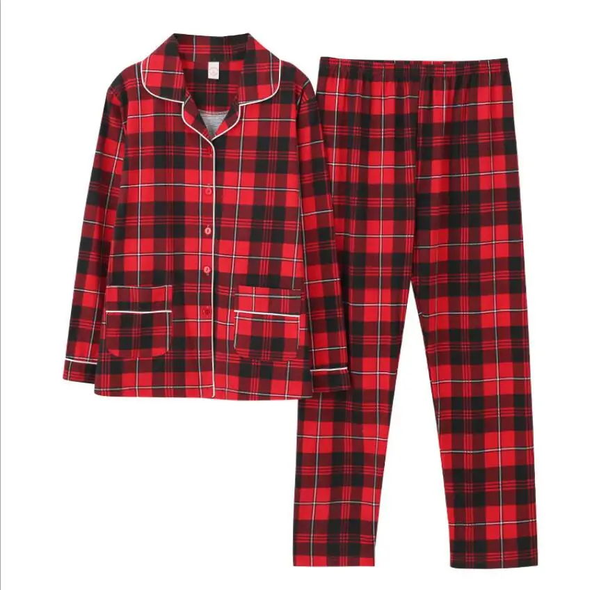 New Pajamas For Women Cotton Red Plaid Print Pajamas Set Long Sleeve Sleepwear Turn-down Collar Home Clothes Casual Pyjamas Suit
New Pajamas For Women Cotton Red Plaid Print Pajamas Set Long Sleeve Sleepwear Turn-down Collar Home Clothes Casual Pyjamas Suit
