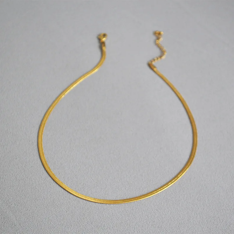 Trendy 18K Real Gold Plated Flat Chain Choker Necklace Brass Pinch Clasp Snake Chain Finished Necklace For Gift
Trendy 18K Real Gold Plated Flat Chain Choker Necklace Brass Pinch Clasp Snake Chain Finished Necklace For Gift