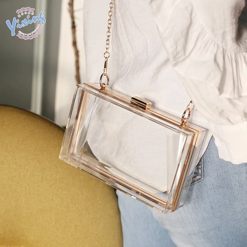 2022 women evening bag summer new acrylic chain square box bag cross-border hot sale transparent evening handbag clutch bag, Silver
2022 women evening bag summer new acrylic chain square box bag cross-border hot sale transparent evening handbag clutch bag, Silver