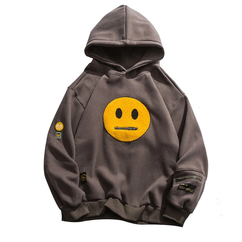 Wholesale Zipper Pocket Smile Face Patchwork Fleece Embroidered Hoodie Sweatshirts Pullover Winter Hoodies, Picture shows
Wholesale Zipper Pocket Smile Face Patchwork Fleece Embroidered Hoodie Sweatshirts Pullover Winter Hoodies, Picture shows