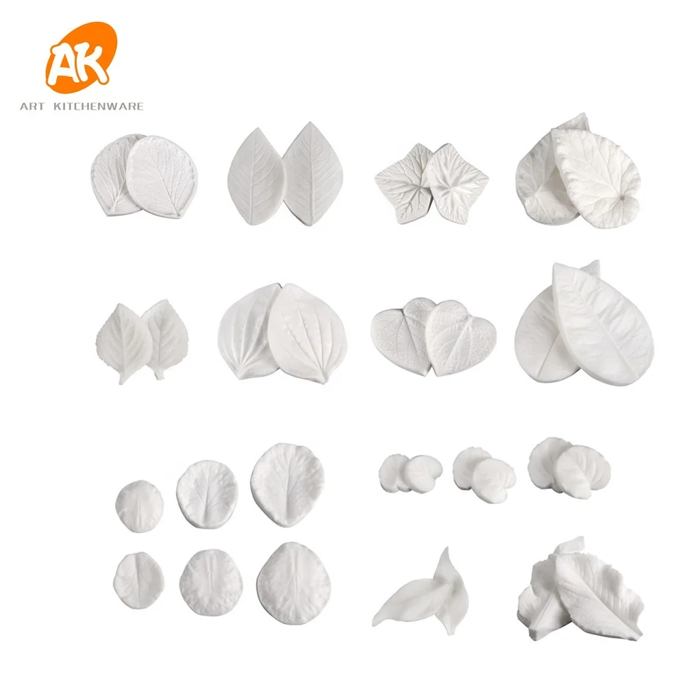 AK Sugarpaste Leaves Silicone Veining Molds Veiner Fondant Flower Making Tools Set for Decorating Cakes Edible Art Tools LF-13, Grey white
AK Sugarpaste Leaves Silicone Veining Molds Veiner Fondant Flower Making Tools Set for Decorating Cakes Edible Art Tools LF-13, Grey white