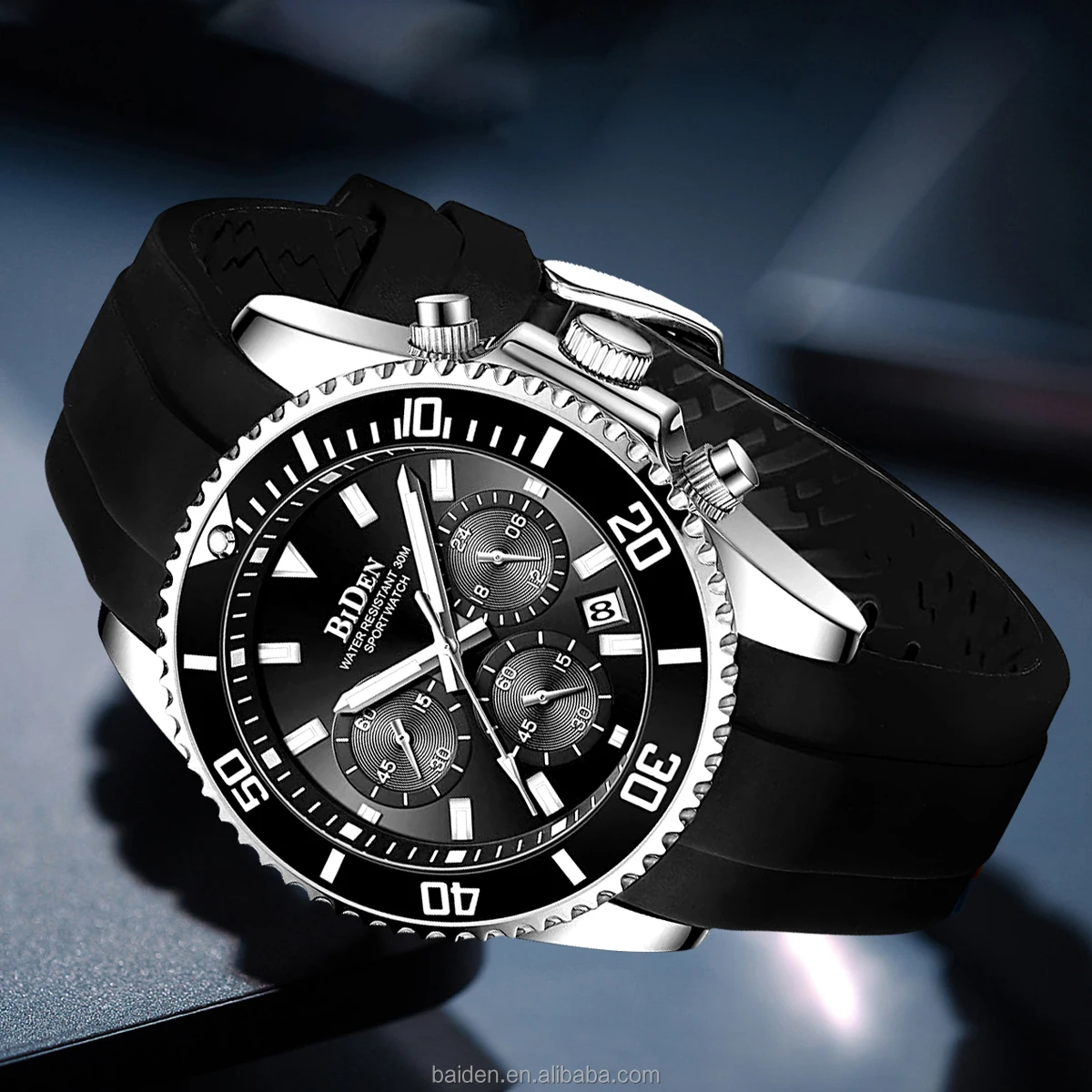 China watch factory wholesale black luxury watch chronograph classical silicone men sports Watch
China watch factory wholesale black luxury watch chronograph classical silicone men sports Watch