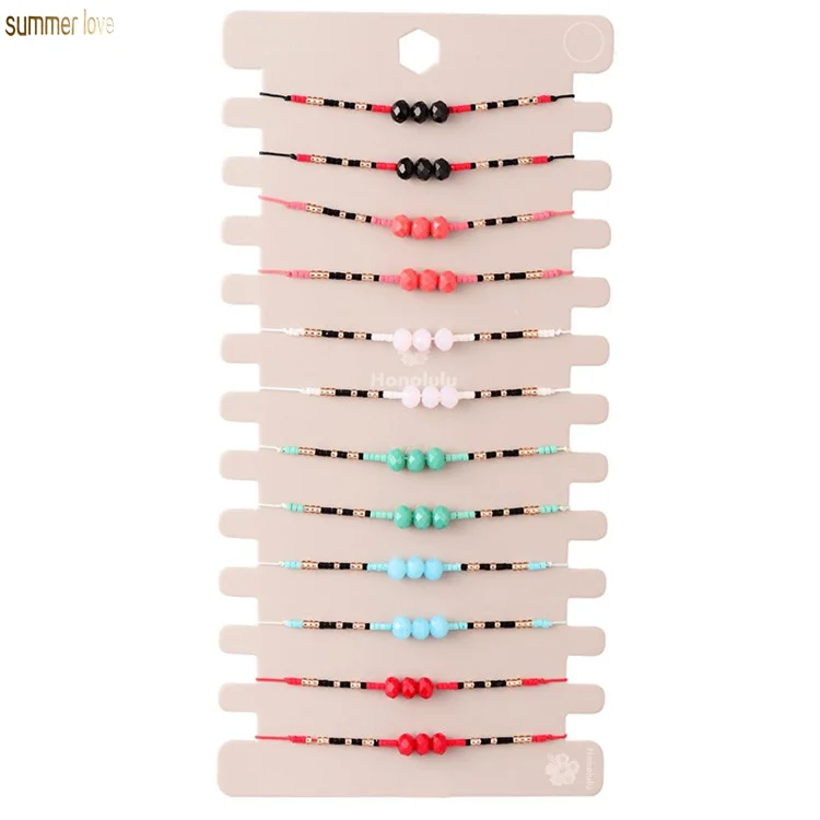 12pcs/Sets Handmade Glass Crystal Seed Bead Charms Braided Rope Bracelets Wristband Jewelry, Colorful
12pcs/Sets Handmade Glass Crystal Seed Bead Charms Braided Rope Bracelets Wristband Jewelry, Colorful