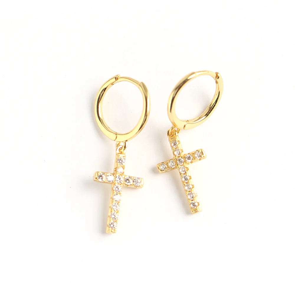 European Fashion Religious Inlay Crystal Cross Dangle Earring S925 Sterling Silver Round Huggie Cross Pendant Earring
European Fashion Religious Inlay Crystal Cross Dangle Earring S925 Sterling Silver Round Huggie Cross Pendant Earring