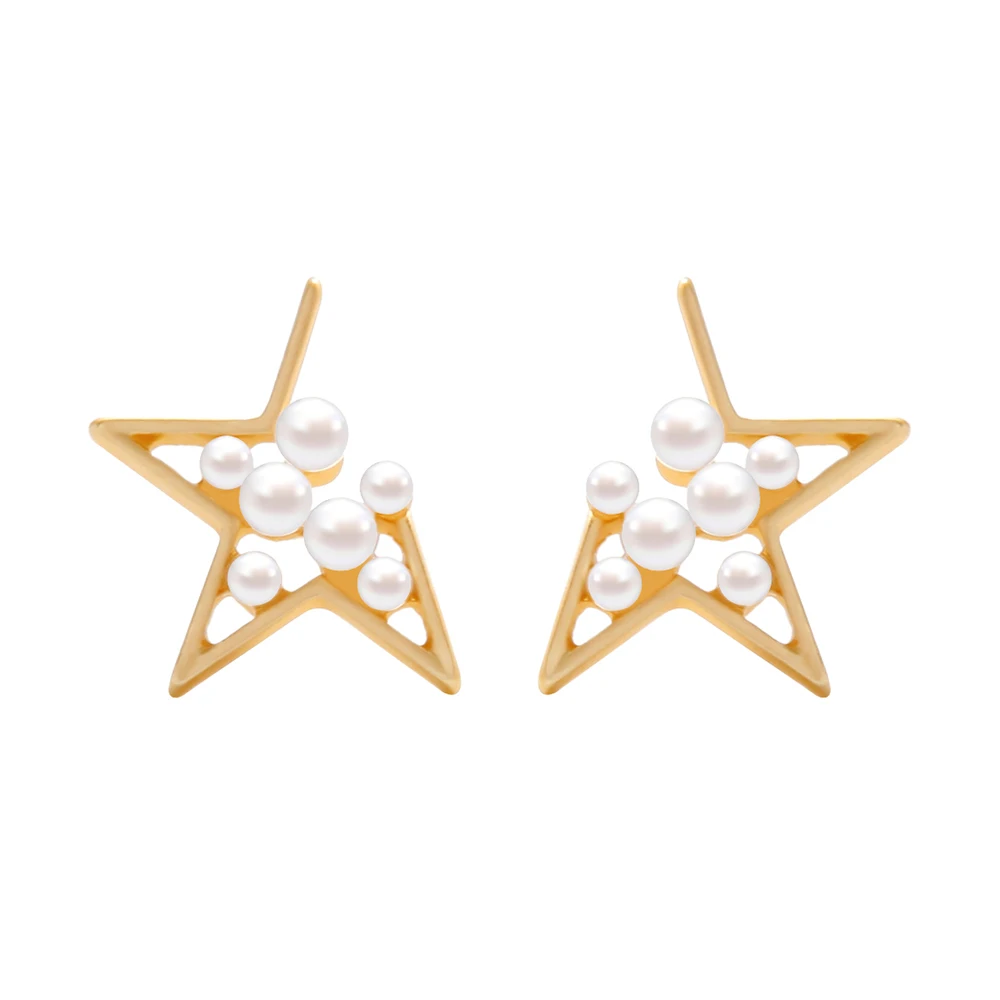 e041628 2020 Simple Fashion Jewelry Gold Plated Hollow Open Stars Pearl Beaded Minimalist Women Fancy Stud Earrings
e041628 2020 Simple Fashion Jewelry Gold Plated Hollow Open Stars Pearl Beaded Minimalist Women Fancy Stud Earrings