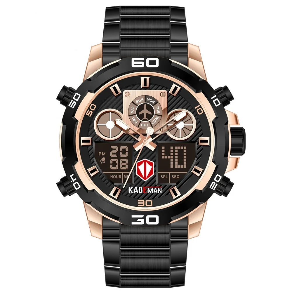 KADEMAN K6164 Luxury Men Watch Top Brand Waterproof LED Digital Watch Dual Display Automatic Date Wristwatch Sport, According to reality
KADEMAN K6164 Luxury Men Watch Top Brand Waterproof LED Digital Watch Dual Display Automatic Date Wristwatch Sport, According to reality