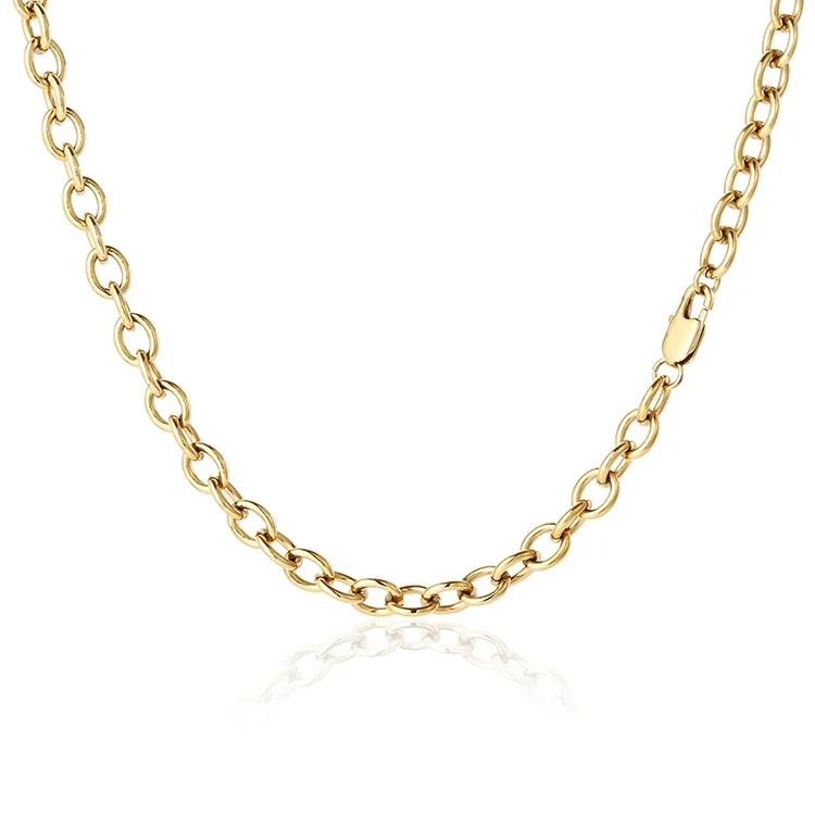 Minimalist Everyday High Polished Stainless Steel Gold Oval Chain Necklace Jewelry For Accessories Gift
Minimalist Everyday High Polished Stainless Steel Gold Oval Chain Necklace Jewelry For Accessories Gift