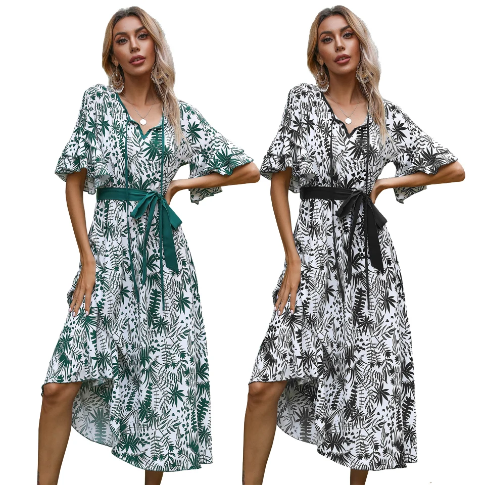 2021New Arrivals Ladies Casual Floral Dresses Women Shor Sleeve Bohemian Dress with Belt Woman Dress Clothes Wholesale
2021New Arrivals Ladies Casual Floral Dresses Women Shor Sleeve Bohemian Dress with Belt Woman Dress Clothes Wholesale