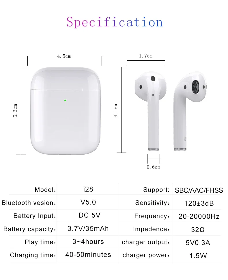 I28 TWS Aps 2 1:1 Airpods 2 Touch Control Earbuds Wireless Charge Pop-Up Headphone - ANKUX.COM