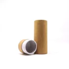 Custom printed recycled cardboard container biodegradable ladies cosmetic storage round lip balm kraft paper tube