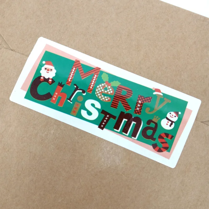 cute santa claus snowman elk merry christmas gift label stickers