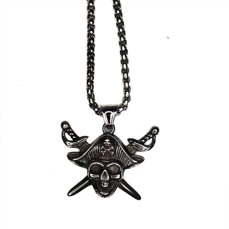 Men's Silver/Gold/Black Plated Cool Skull Pendant and Pirates of The Caribbean Necklace, Black silver gold
Men's Silver/Gold/Black Plated Cool Skull Pendant and Pirates of The Caribbean Necklace, Black silver gold