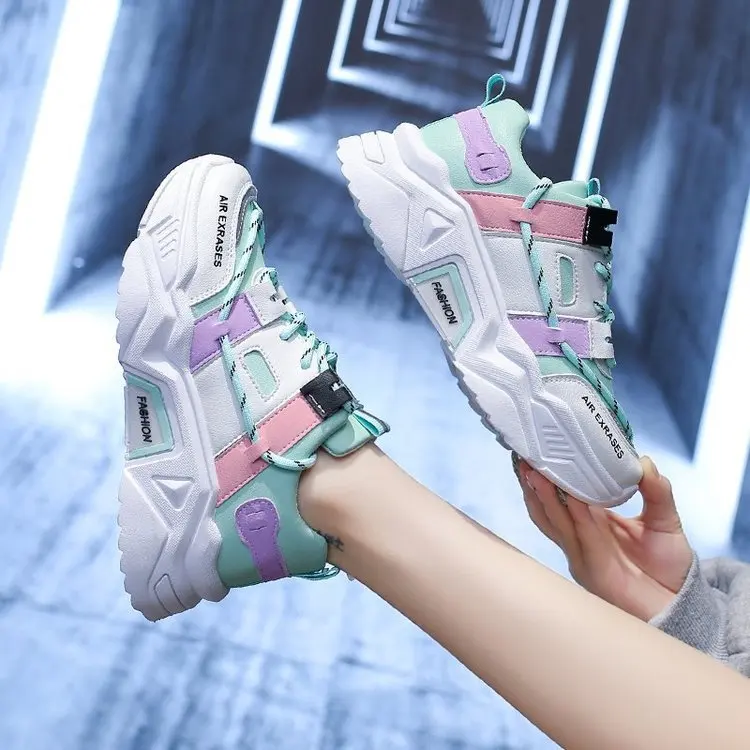 2021 New spring Korean ins sports casual running ladies women shoes sneakers, Green/pink/white
2021 New spring Korean ins sports casual running ladies women shoes sneakers, Green/pink/white