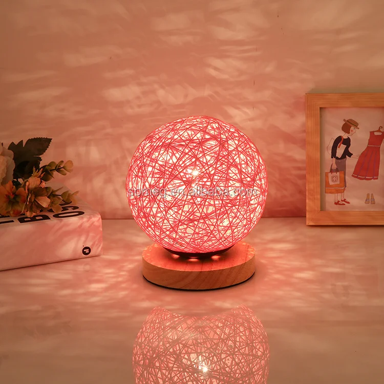 Rattan ball bedside Lamp