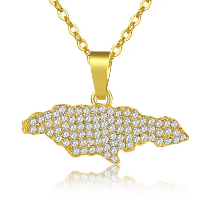 Amazon Hot Sale PVD 18k Real Gold Plated Stainless Steel Necklaces Jamaica Map Crystal Necklaces For Men's Jewelry
Amazon Hot Sale PVD 18k Real Gold Plated Stainless Steel Necklaces Jamaica Map Crystal Necklaces For Men's Jewelry