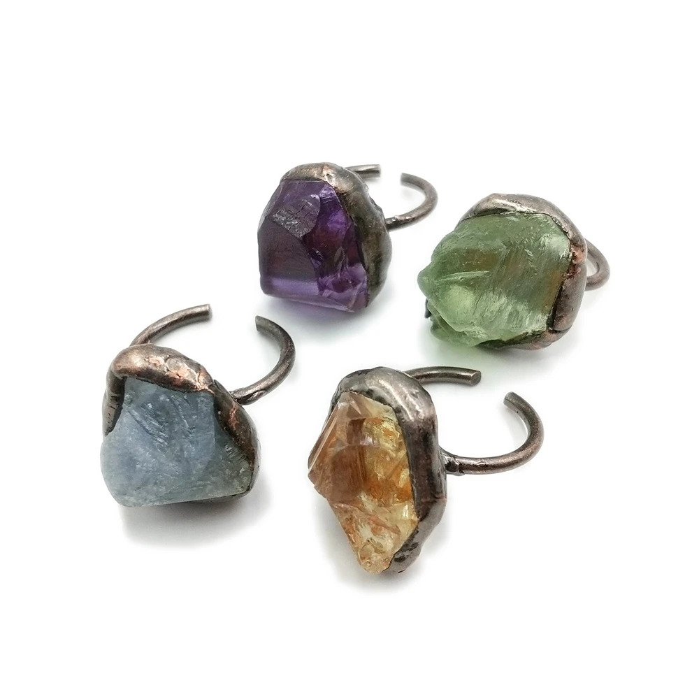Raw Citrine Ring Natural Raw Stone Green Prehnite Rings Bronze Electroformed Jewelry Aquamarine Crystal Solder Copper Jewelry
Raw Citrine Ring Natural Raw Stone Green Prehnite Rings Bronze Electroformed Jewelry Aquamarine Crystal Solder Copper Jewelry
