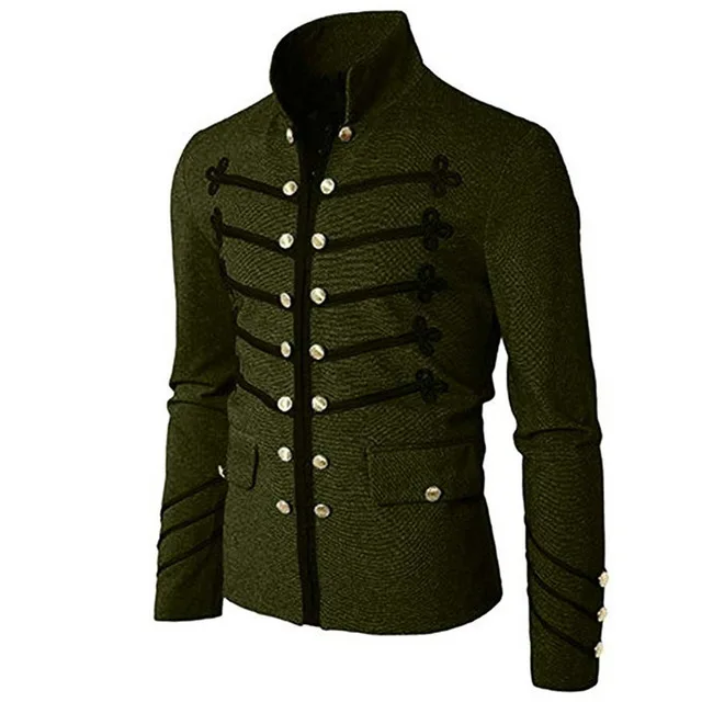 Men Gothic Jacket Steampunk Tunic Rock Frock Uniform Male Vintage Punk Metal Military Coat Outwear
Men Gothic Jacket Steampunk Tunic Rock Frock Uniform Male Vintage Punk Metal Military Coat Outwear