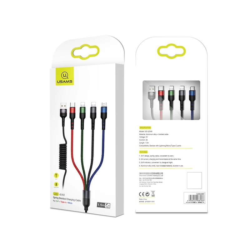 USAMS Brand SJ349 Best Selling Aluminum Alloy 1.5m Fast Charging USB Charging Cable For iphone 12, Black
USAMS Brand SJ349 Best Selling Aluminum Alloy 1.5m Fast Charging USB Charging Cable For iphone 12, Black