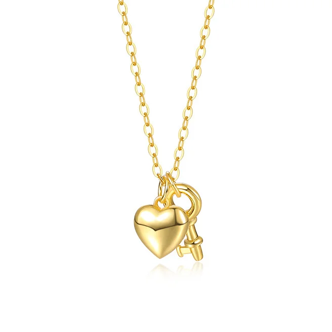 New Trend 925 sterling silver 18k gold plated glossy jewelry heart and key pendant necklace for women
New Trend 925 sterling silver 18k gold plated glossy jewelry heart and key pendant necklace for women