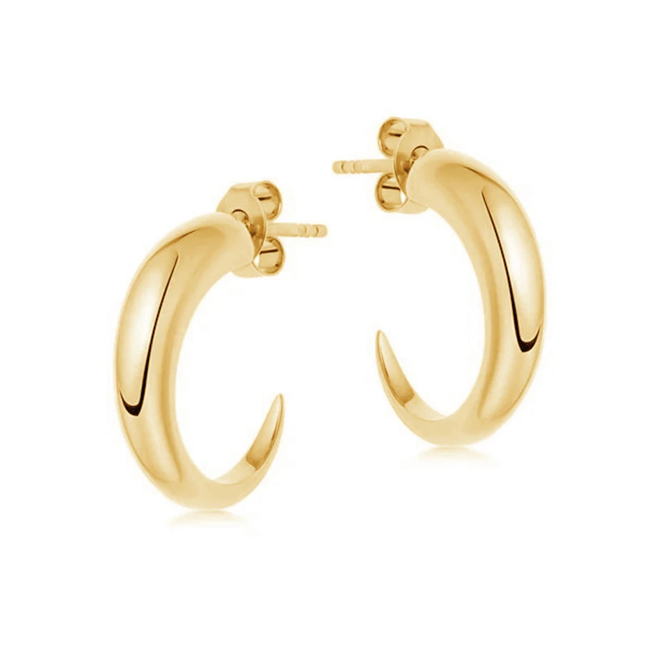 fine earrings jewellery for women 925 sterling silver jewelry 18k gold plated medium plain claw hoops earrings 
fine earrings jewellery for women 925 sterling silver jewelry 18k gold plated medium plain claw hoops earrings