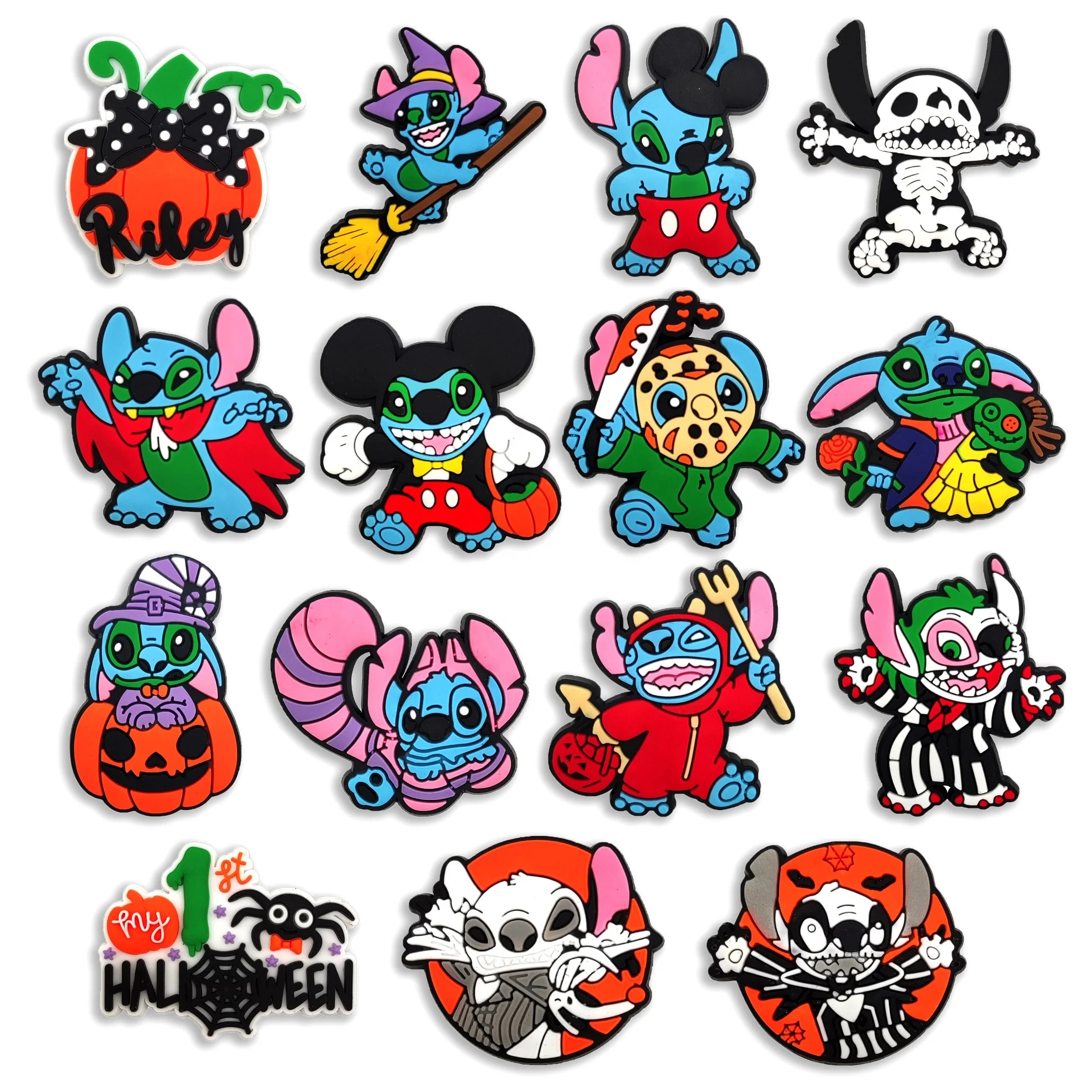 New Cartoon Rubber charms party Halloween DIY gifts rubber shoes charms for kid pvc shoe Stitch Charms
New Cartoon Rubber charms party Halloween DIY gifts rubber shoes charms for kid pvc shoe Stitch Charms
